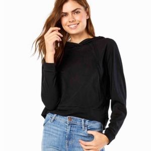 Beyond Yoga Boyfriend Jersey In The Fray Hoodie - Black